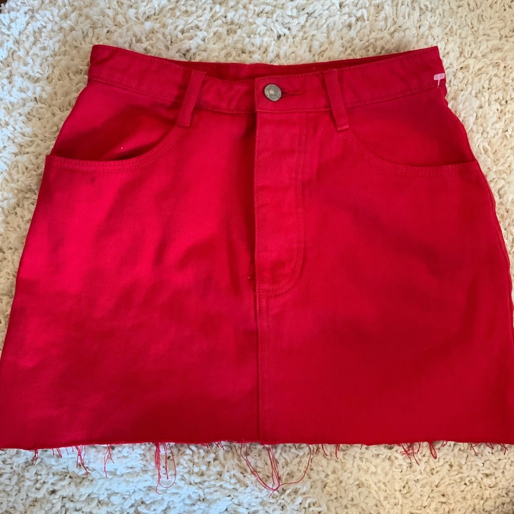 Brand new never worn J.Galt Red Jean Mini Skirt